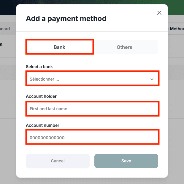 Add Bank Account