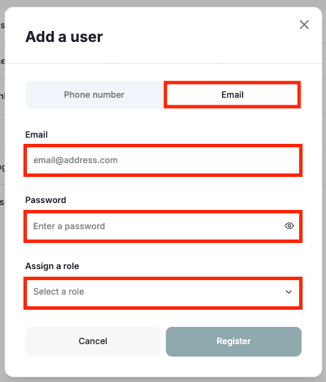 Add by email