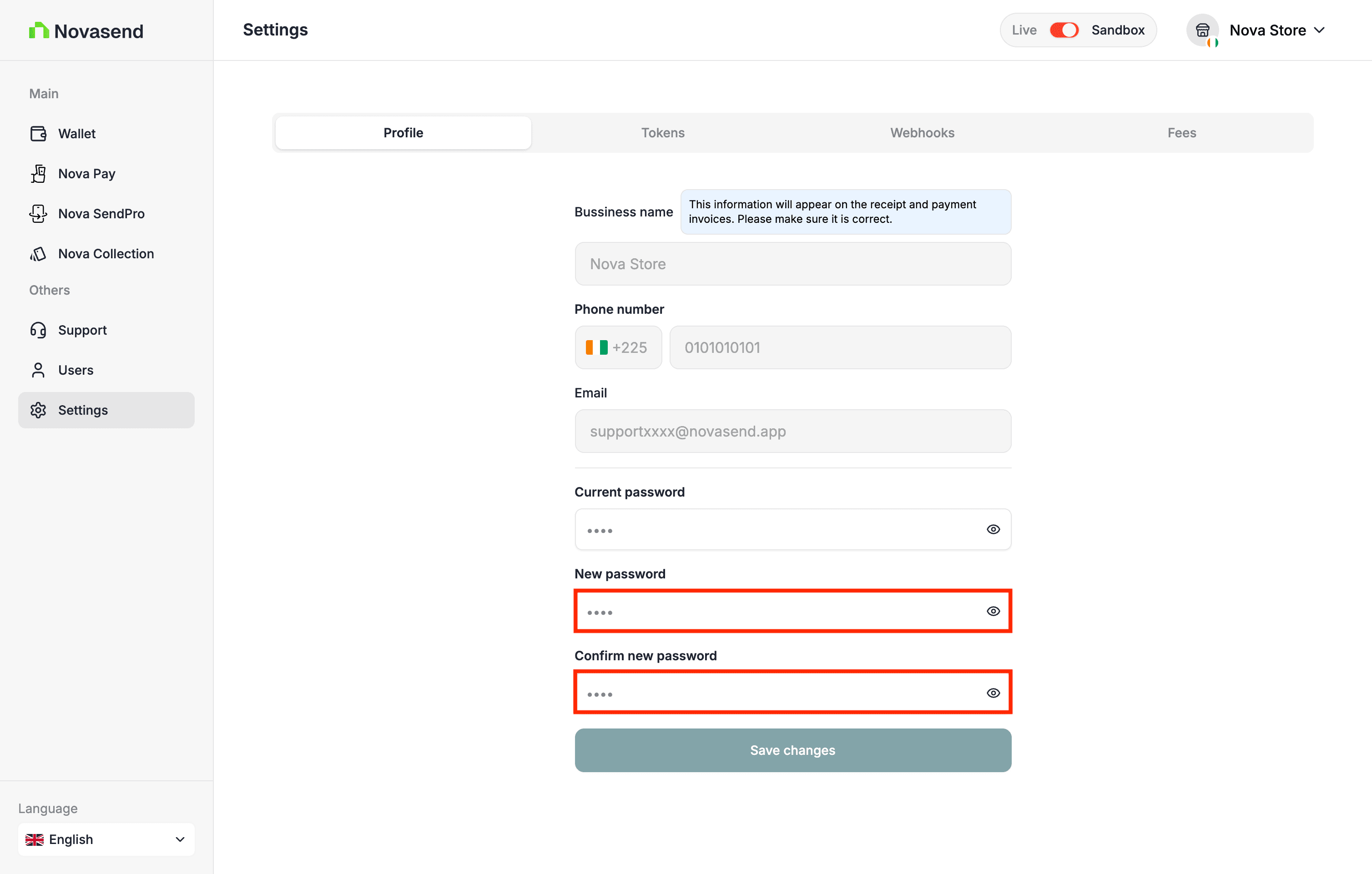 Confirm New Password