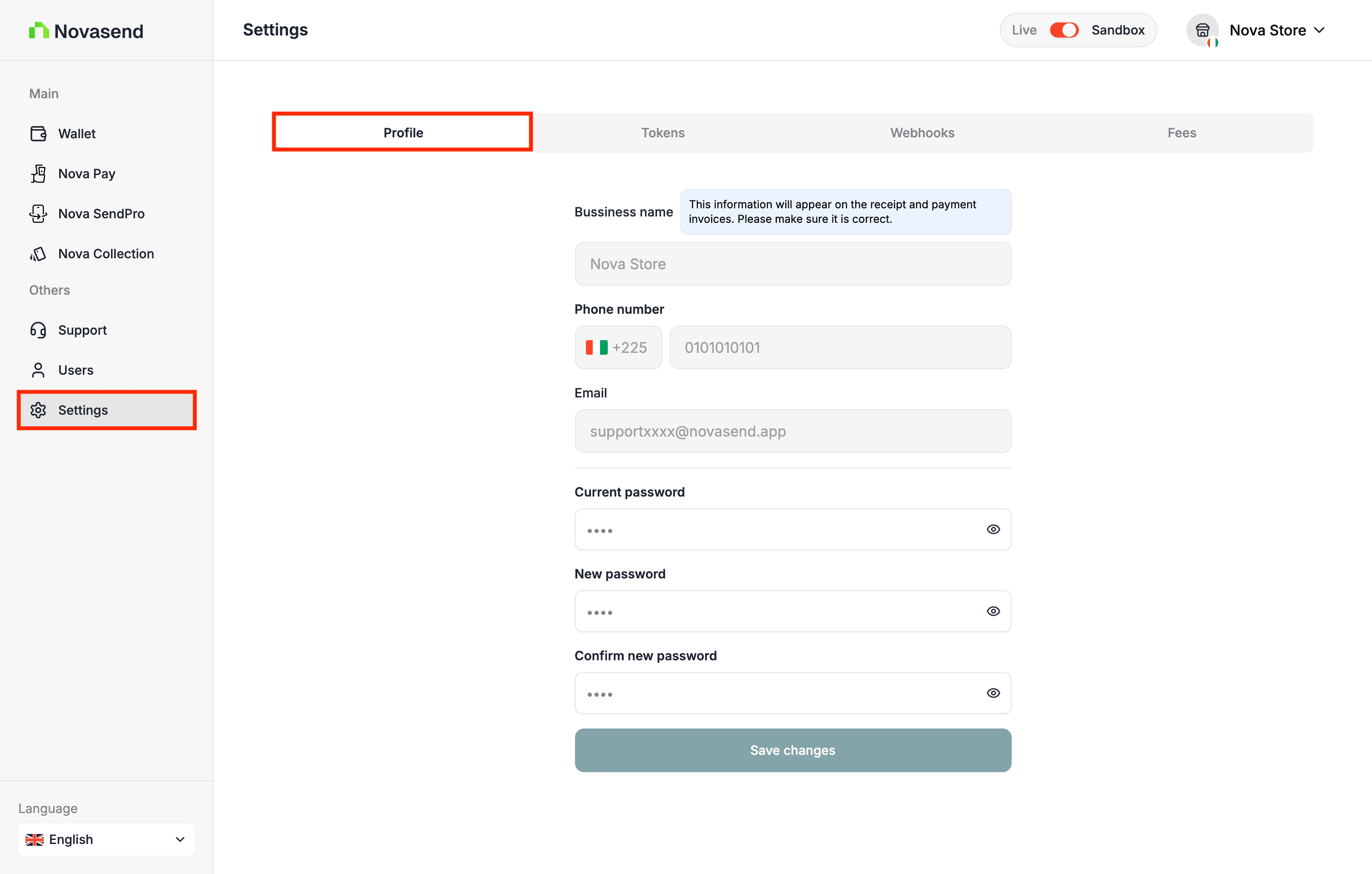 Profile Tab