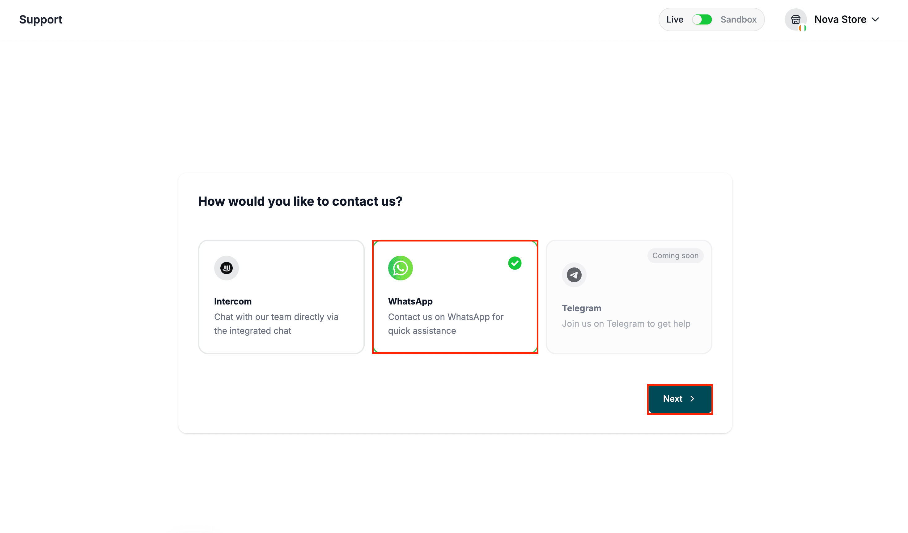 Support WhatsApp Button
