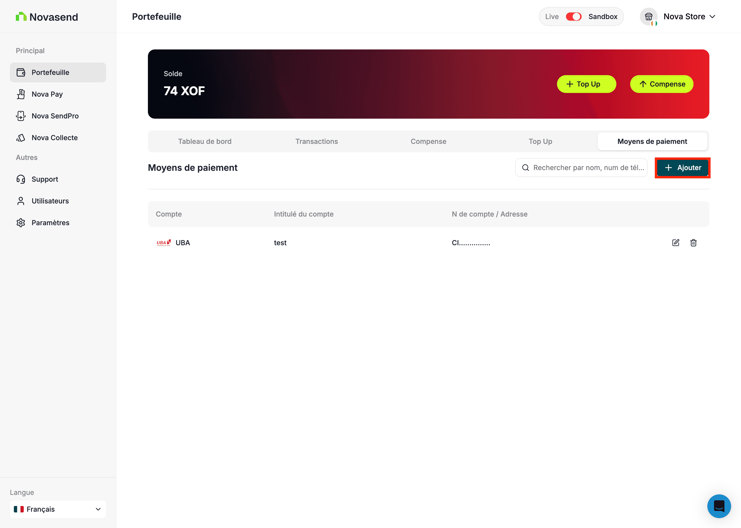 Add Payment Method Button
