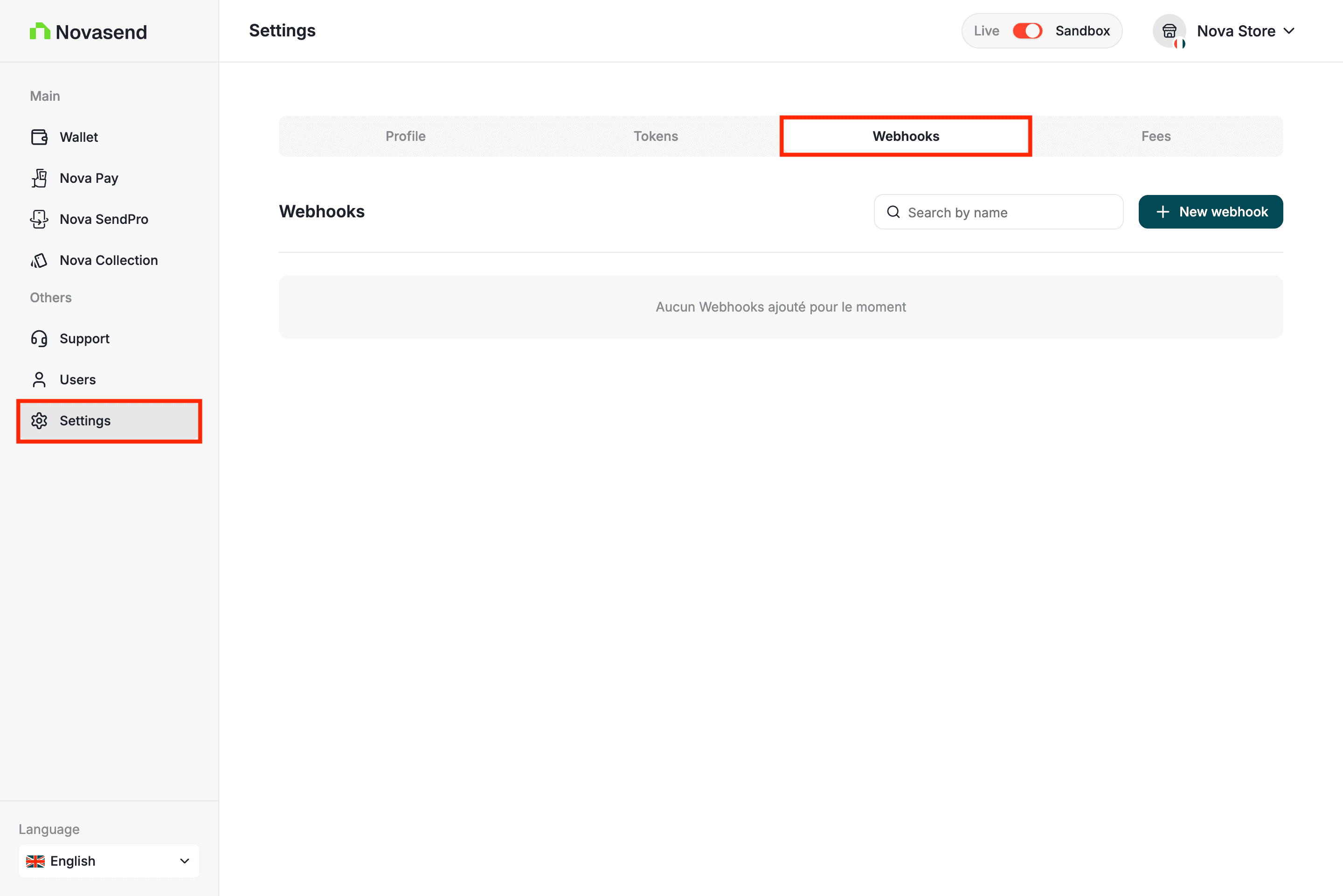 Webhook Tab